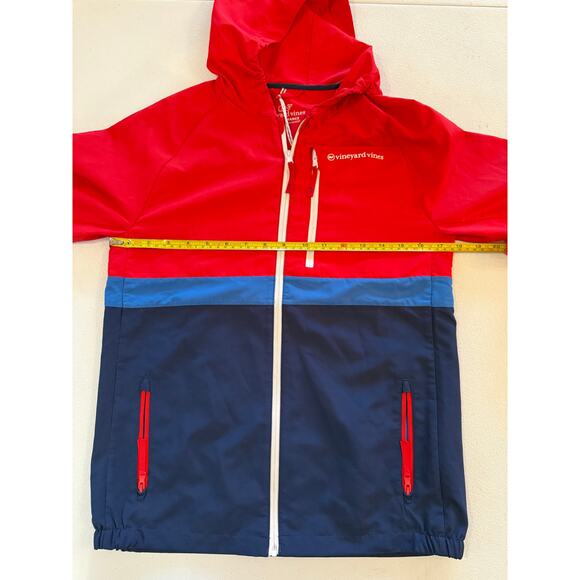 Vineyard Vines Performance Youth On The Go Packable Windbreaker Sz L Hooded - Picture 6 of 7